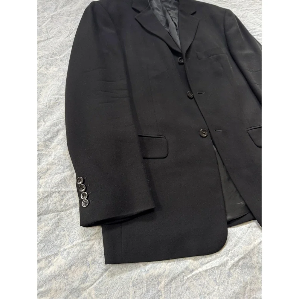 Banana Republic Men's Black 100% Wool Blazer jacket 40R Italy Business Formal